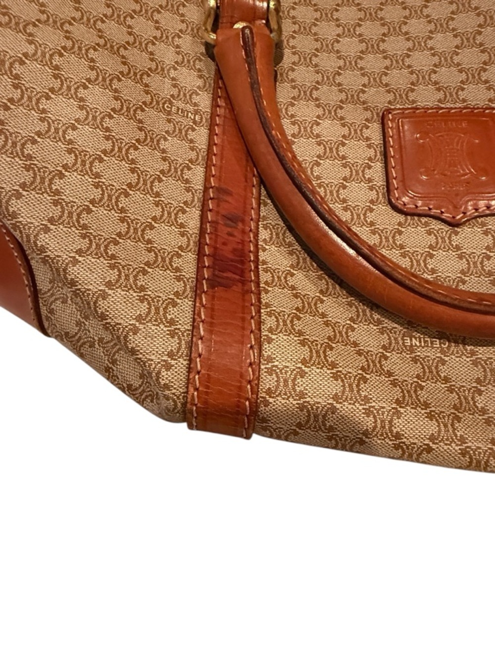 Celine Heritage Woven-Pattern Tan Duffel Bag with Toiletry Pouch - Picture 11 of 12